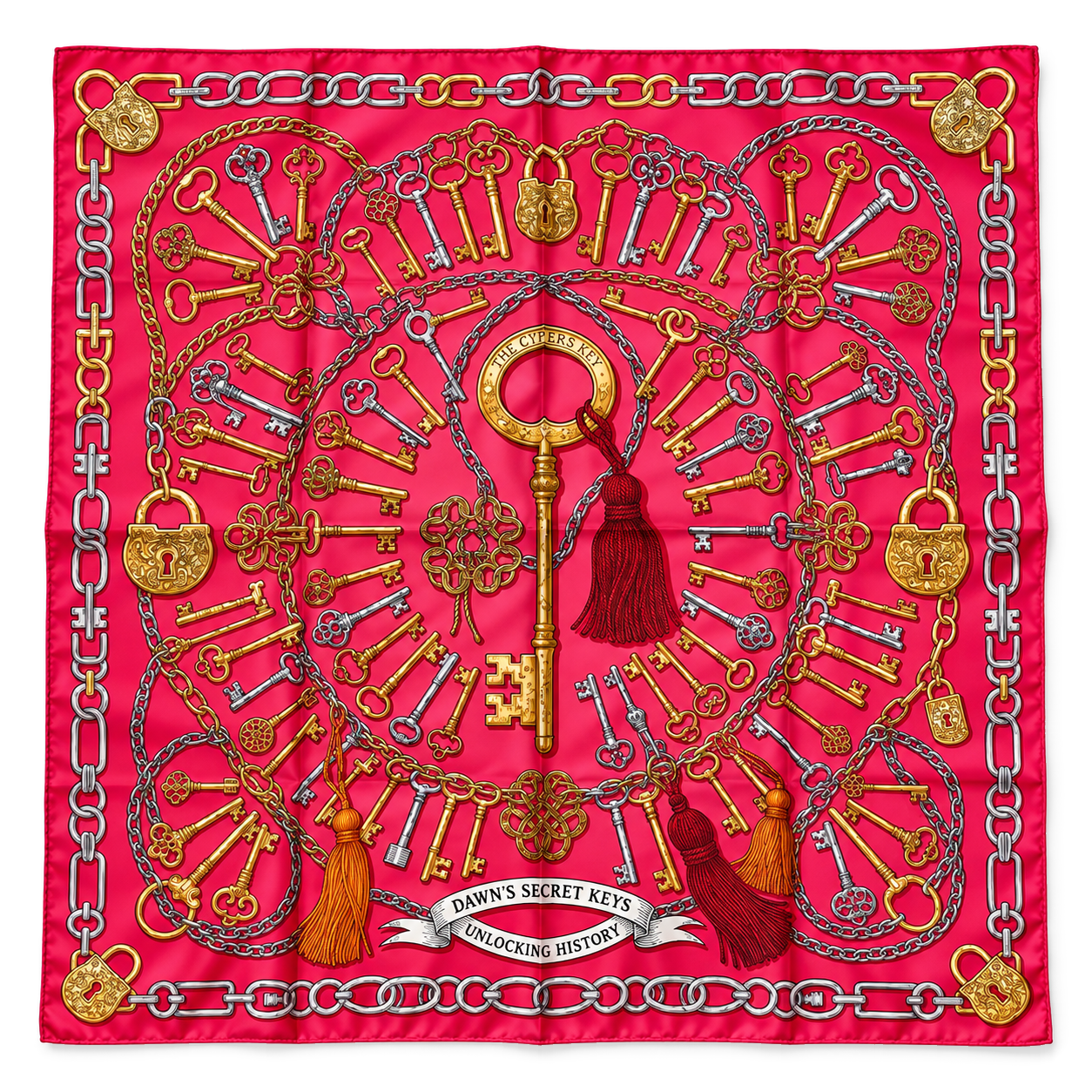 Secret Keys, Fuchsia, 90 × 90 cm — photograph 1